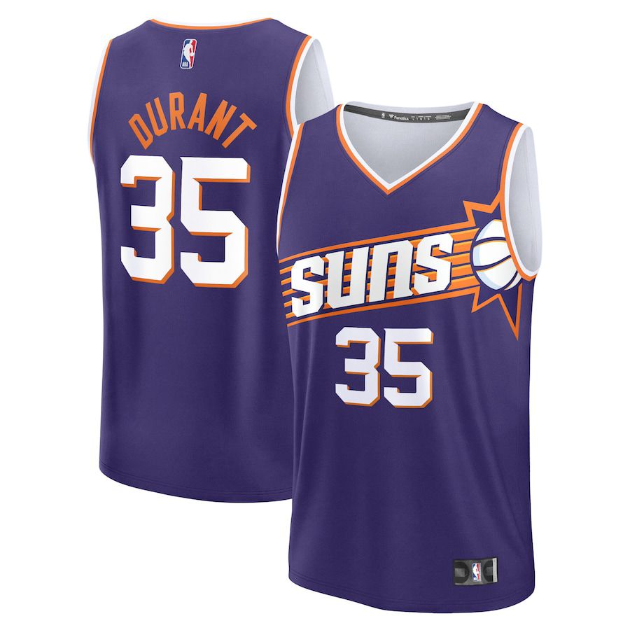 Men Phoenix Suns #35 Kevin Durant Fanatics Branded Purple Icon Edition 2023-24 Fast Break Replica NBA Jersey->oklahoma city thunder->NBA Jersey